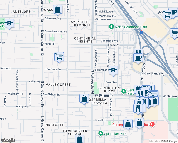 map of restaurants, bars, coffee shops, grocery stores, and more near 9212 Oxbow Lake Avenue in Las Vegas