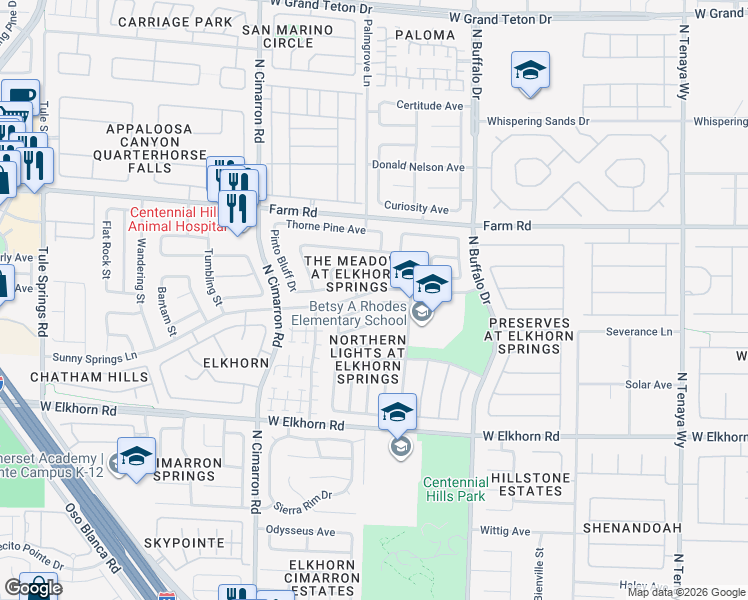 map of restaurants, bars, coffee shops, grocery stores, and more near 7732 Sparrowgate Avenue in Las Vegas