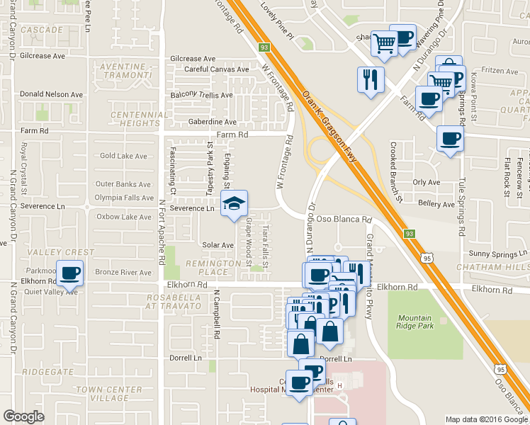 map of restaurants, bars, coffee shops, grocery stores, and more near 7348 Trailside Park Court in Las Vegas
