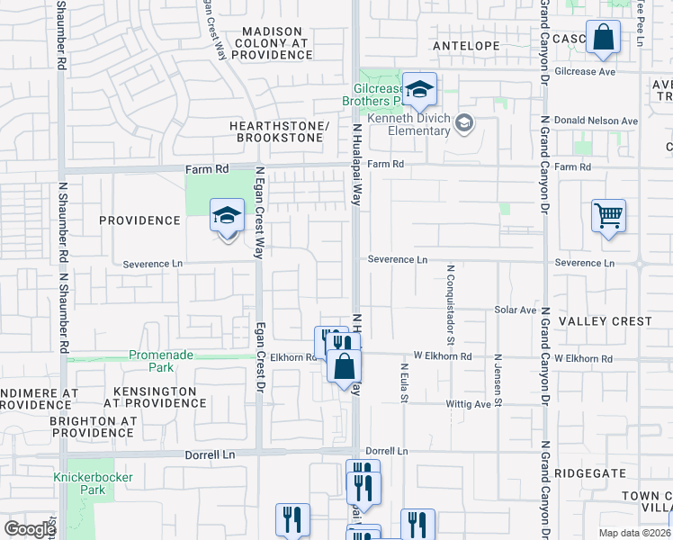 map of restaurants, bars, coffee shops, grocery stores, and more near 7349 Marbury Street in Las Vegas