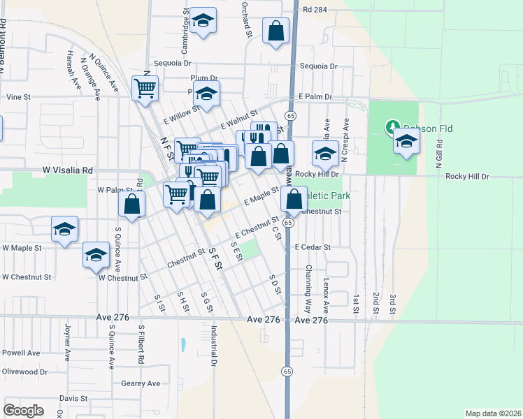 map of restaurants, bars, coffee shops, grocery stores, and more near 226 C Street in Exeter