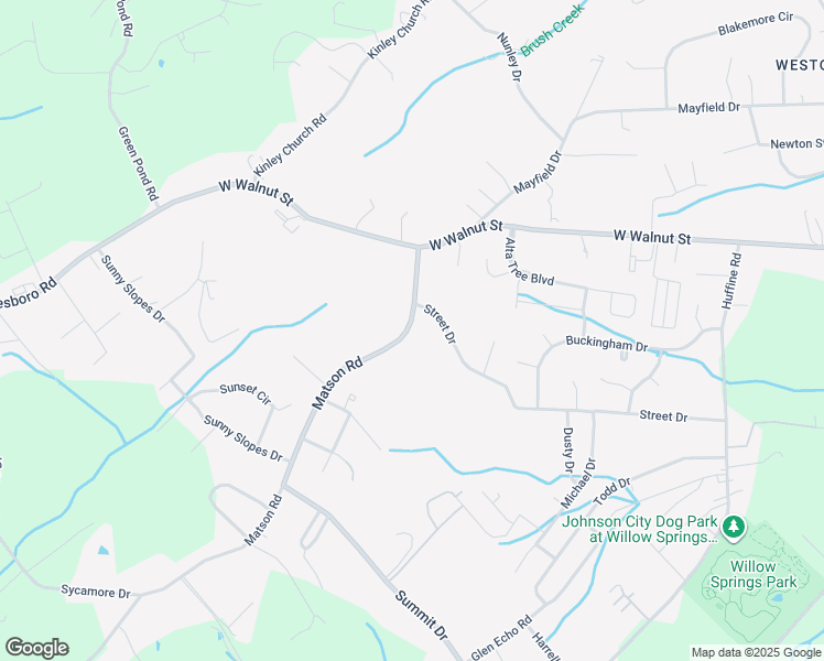 map of restaurants, bars, coffee shops, grocery stores, and more near 609 Matson Road in Jonesborough
