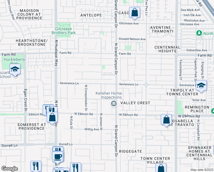 map of restaurants, bars, coffee shops, grocery stores, and more near 7390 Silent Water Way in Las Vegas