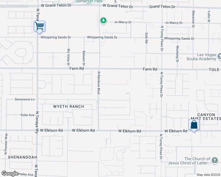 map of restaurants, bars, coffee shops, grocery stores, and more near 6731 Via Provenza Avenue in Las Vegas