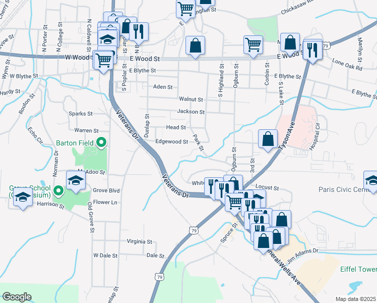 map of restaurants, bars, coffee shops, grocery stores, and more near 4 Boundbrook Dr in Paris