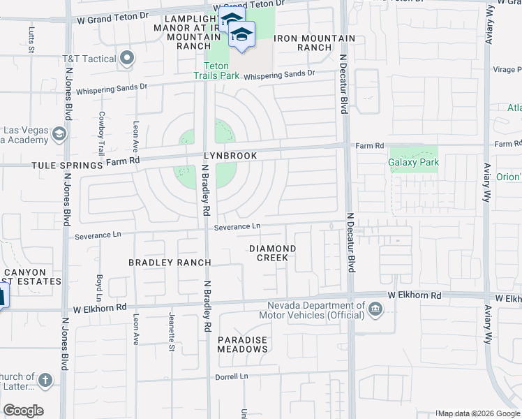map of restaurants, bars, coffee shops, grocery stores, and more near 7534 Splashing Rock Drive in Las Vegas