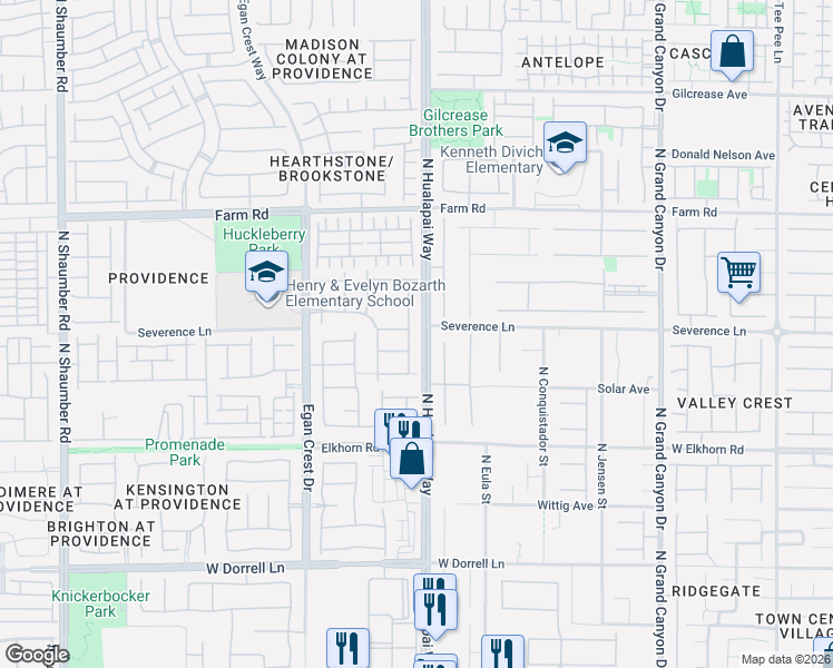 map of restaurants, bars, coffee shops, grocery stores, and more near 7356 Marbury Street in Las Vegas