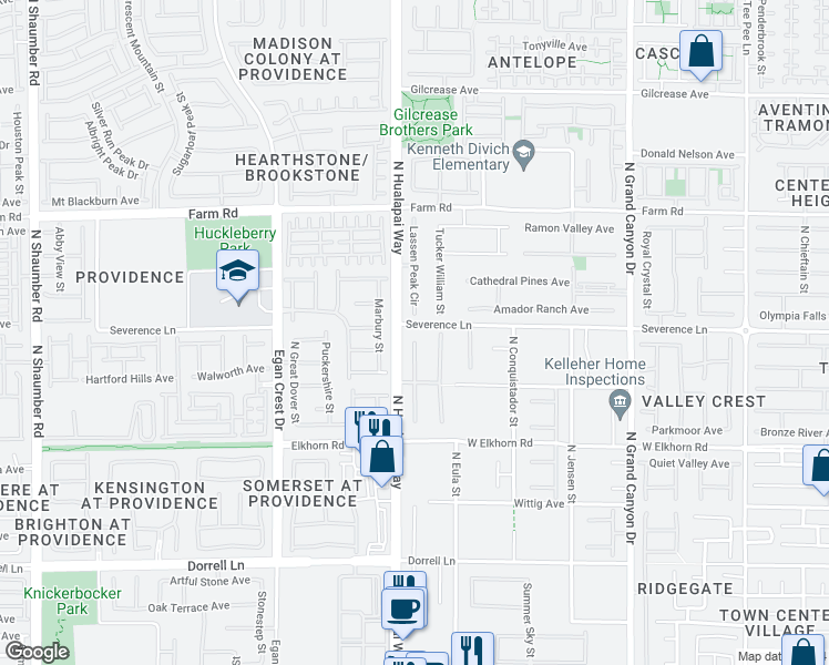 map of restaurants, bars, coffee shops, grocery stores, and more near 7385 Quaking Aspen Street in Las Vegas