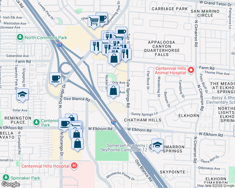map of restaurants, bars, coffee shops, grocery stores, and more near 8441 Bellery Avenue in Las Vegas