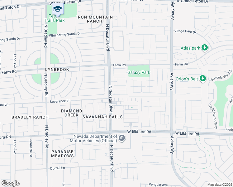 map of restaurants, bars, coffee shops, grocery stores, and more near 4730 Ridgeley Avenue in North Las Vegas