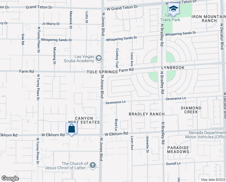 map of restaurants, bars, coffee shops, grocery stores, and more near 5860 Gushing Spring Avenue in Las Vegas