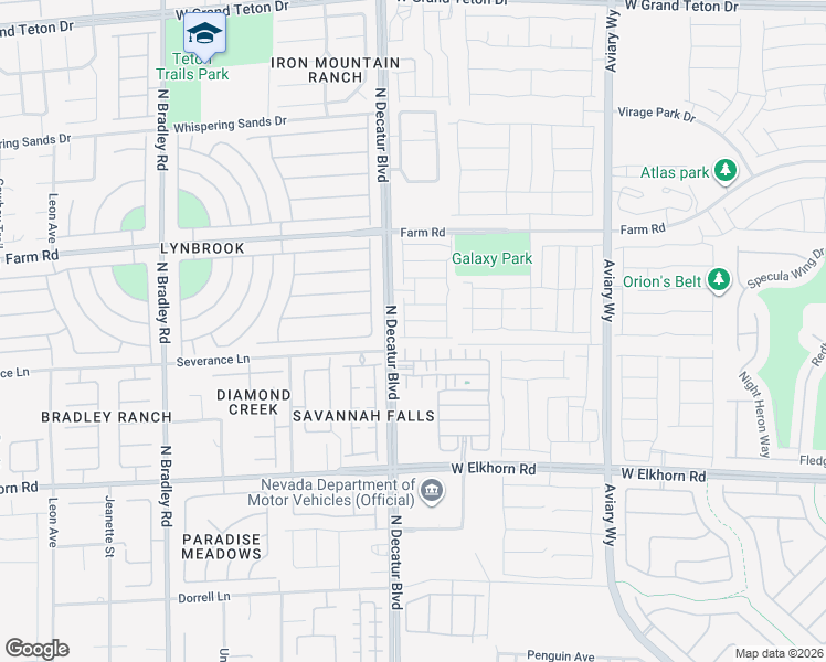 map of restaurants, bars, coffee shops, grocery stores, and more near 4745 Ridgeley Avenue in North Las Vegas
