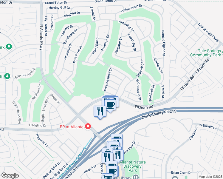 map of restaurants, bars, coffee shops, grocery stores, and more near 2717 Cuckoo Shrike Avenue in North Las Vegas