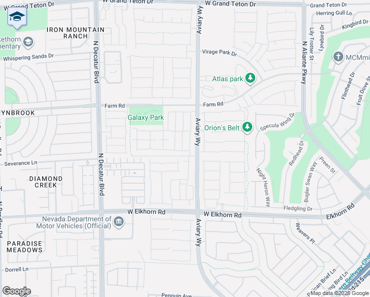 map of restaurants, bars, coffee shops, grocery stores, and more near 7444 Cooks Meadow Street in North Las Vegas