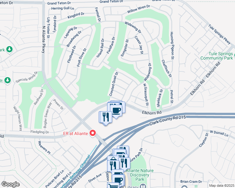 map of restaurants, bars, coffee shops, grocery stores, and more near 2717 Cuckoo Shrike Avenue in North Las Vegas