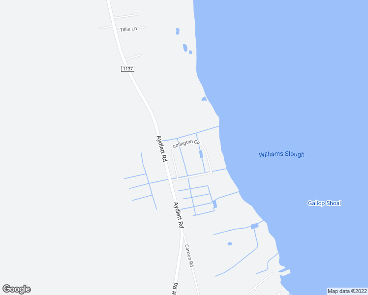 map of restaurants, bars, coffee shops, grocery stores, and more near 116 Colington Circle in Aydlett