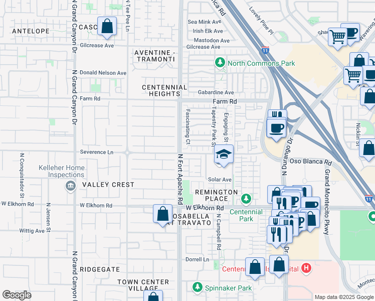 map of restaurants, bars, coffee shops, grocery stores, and more near 9153 Pleasing Court in Las Vegas
