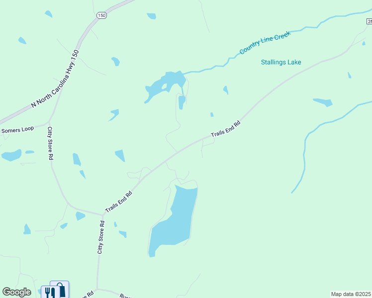 map of restaurants, bars, coffee shops, grocery stores, and more near 391 Trails End Road in Reidsville