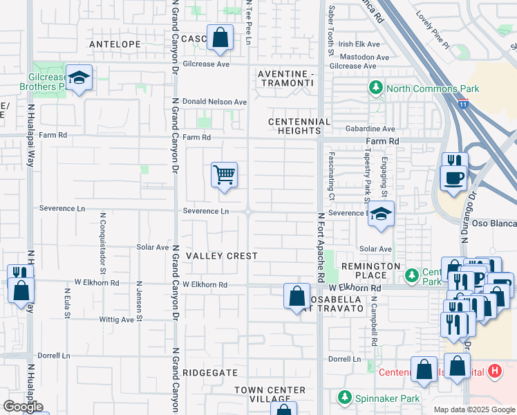 map of restaurants, bars, coffee shops, grocery stores, and more near 9391 Olympia Falls Avenue in Las Vegas