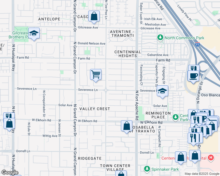 map of restaurants, bars, coffee shops, grocery stores, and more near 9391 Olympia Falls Avenue in Las Vegas