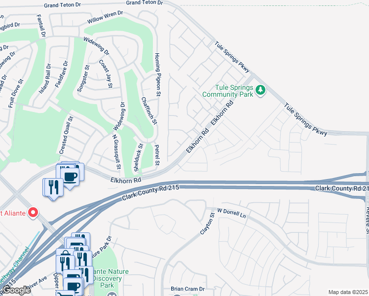map of restaurants, bars, coffee shops, grocery stores, and more near Elkhorn Road in North Las Vegas