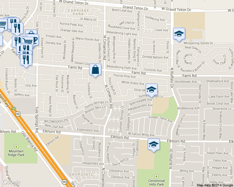 map of restaurants, bars, coffee shops, grocery stores, and more near 7925 Lark Meadow Avenue in Las Vegas