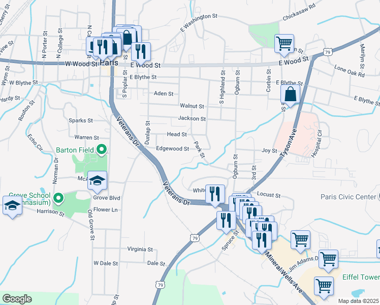 map of restaurants, bars, coffee shops, grocery stores, and more near 4 Boundbrook Drive in Paris