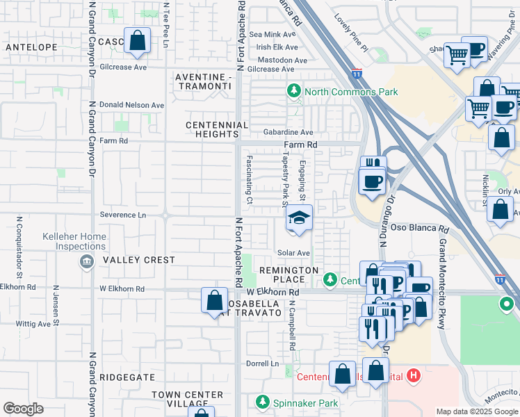 map of restaurants, bars, coffee shops, grocery stores, and more near 7417 Delectable Court in Las Vegas