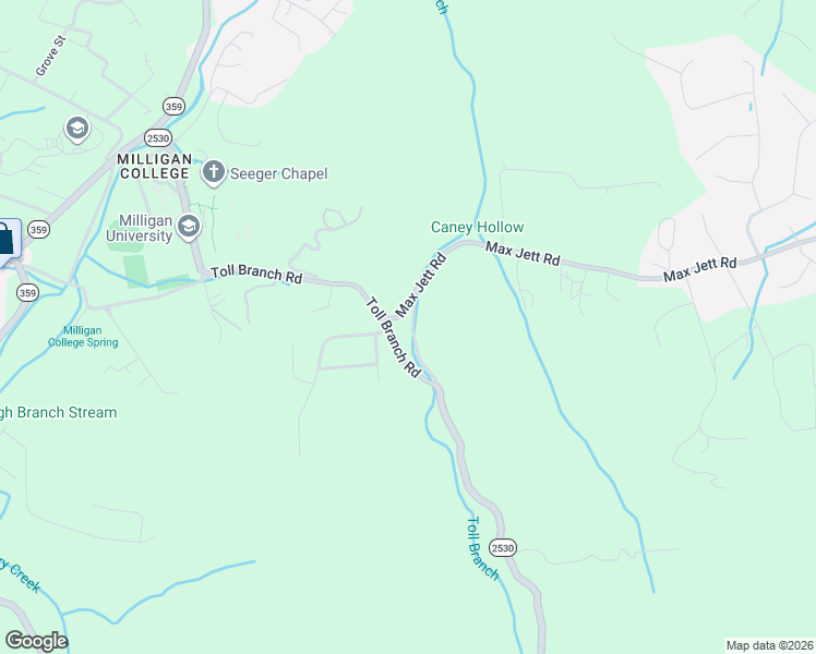 map of restaurants, bars, coffee shops, grocery stores, and more near 123 Toll Branch Spur in Johnson City