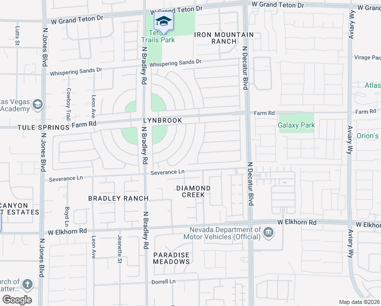 map of restaurants, bars, coffee shops, grocery stores, and more near 7542 Splashing Rock Drive in Las Vegas
