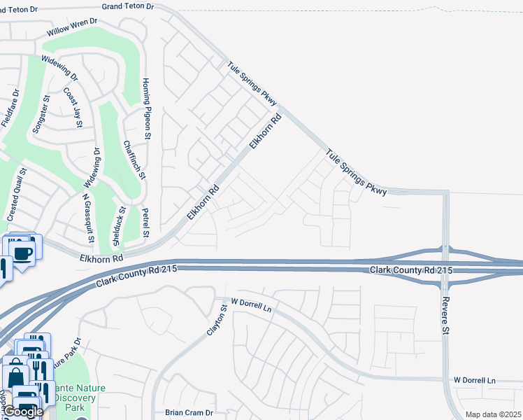 map of restaurants, bars, coffee shops, grocery stores, and more near 7476 Crystal Harbor Avenue in North Las Vegas