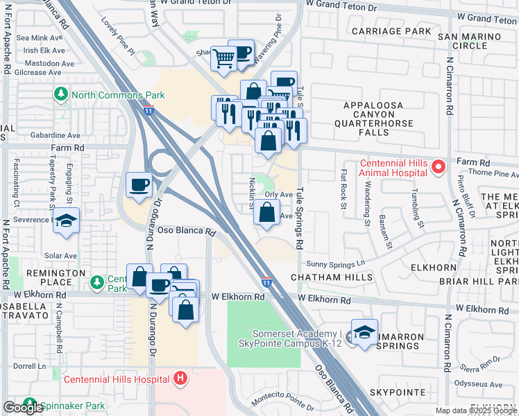 map of restaurants, bars, coffee shops, grocery stores, and more near 8473 Trudeau Avenue in Las Vegas