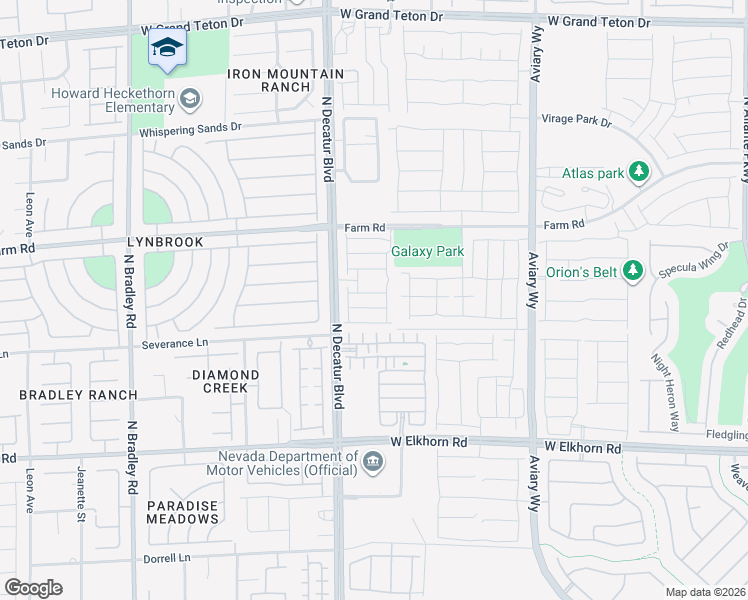 map of restaurants, bars, coffee shops, grocery stores, and more near 4645 Frasers Owl Avenue in North Las Vegas