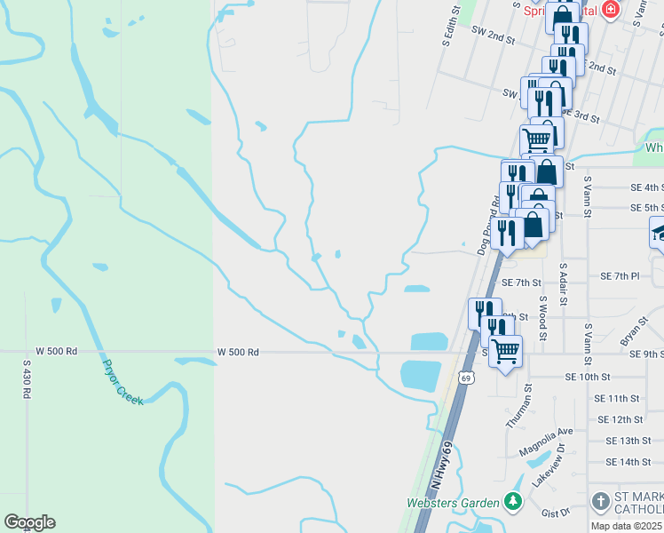 map of restaurants, bars, coffee shops, grocery stores, and more near in Sportsmen Acres