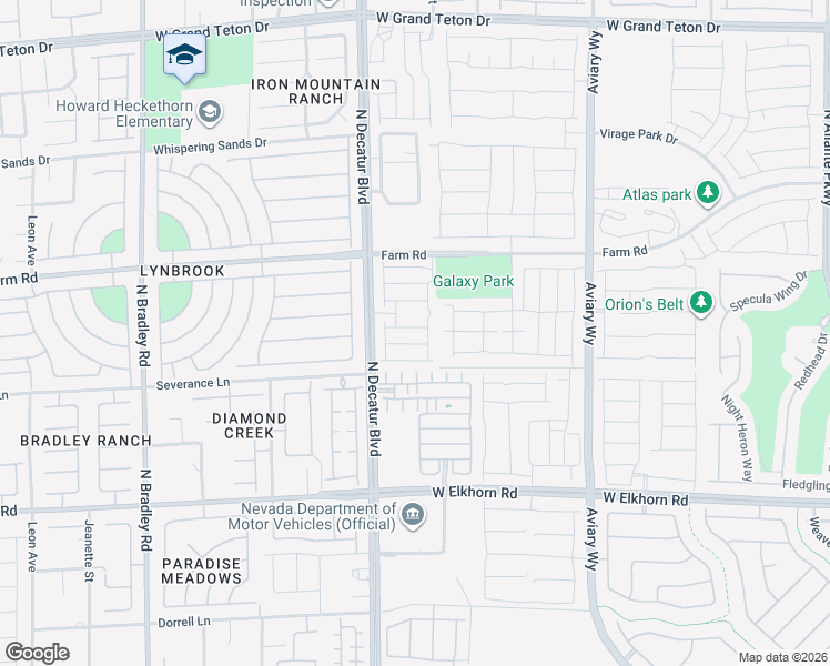 map of restaurants, bars, coffee shops, grocery stores, and more near 4645 Frasers Owl Avenue in North Las Vegas