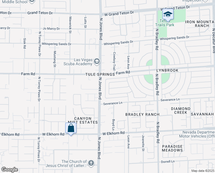 map of restaurants, bars, coffee shops, grocery stores, and more near 5860 Gushing Spring Avenue in Las Vegas