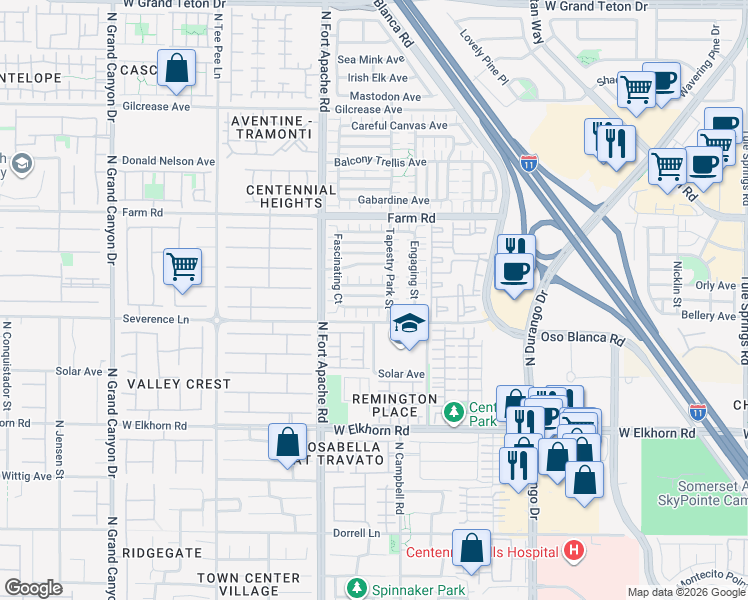 map of restaurants, bars, coffee shops, grocery stores, and more near 9069 Tantalizing Avenue in Las Vegas