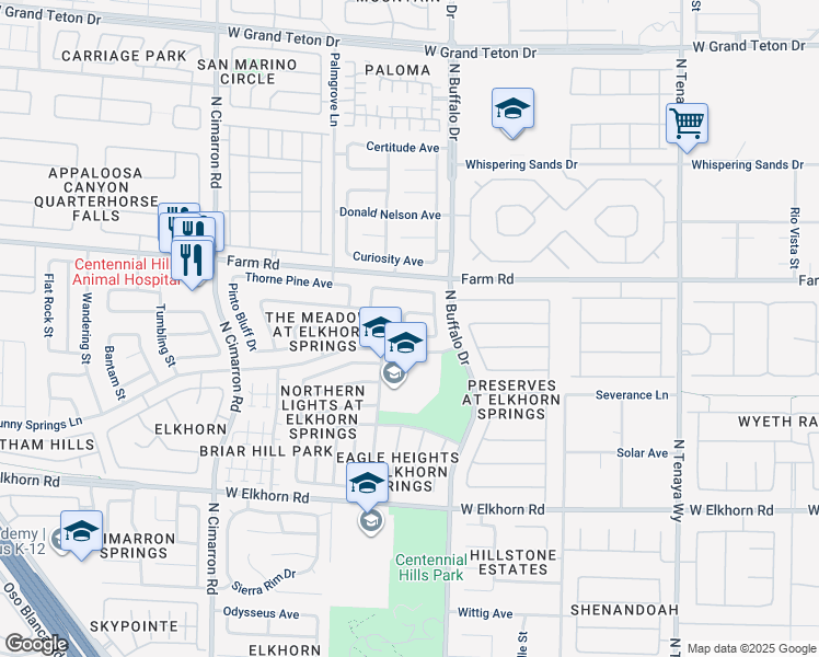 map of restaurants, bars, coffee shops, grocery stores, and more near 7624 Silver Mallard Avenue in Las Vegas