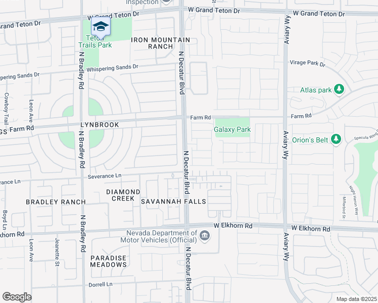 map of restaurants, bars, coffee shops, grocery stores, and more near 7455 Snowy Owl Street in North Las Vegas