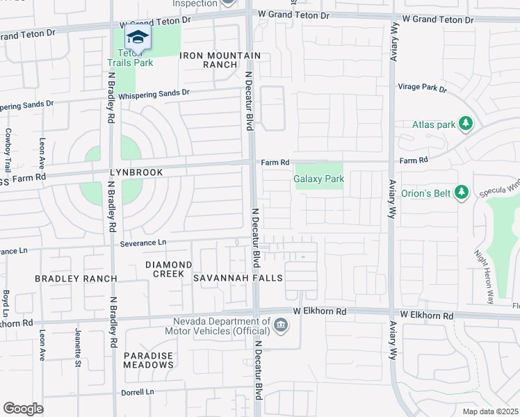 map of restaurants, bars, coffee shops, grocery stores, and more near 7455 Snowy Owl Street in North Las Vegas