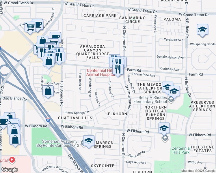 map of restaurants, bars, coffee shops, grocery stores, and more near 8108 Shady Glen Avenue in Las Vegas