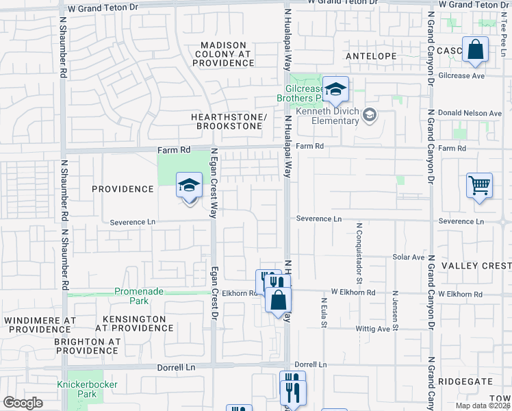 map of restaurants, bars, coffee shops, grocery stores, and more near 7414 Dumbarton Oaks Street in Las Vegas