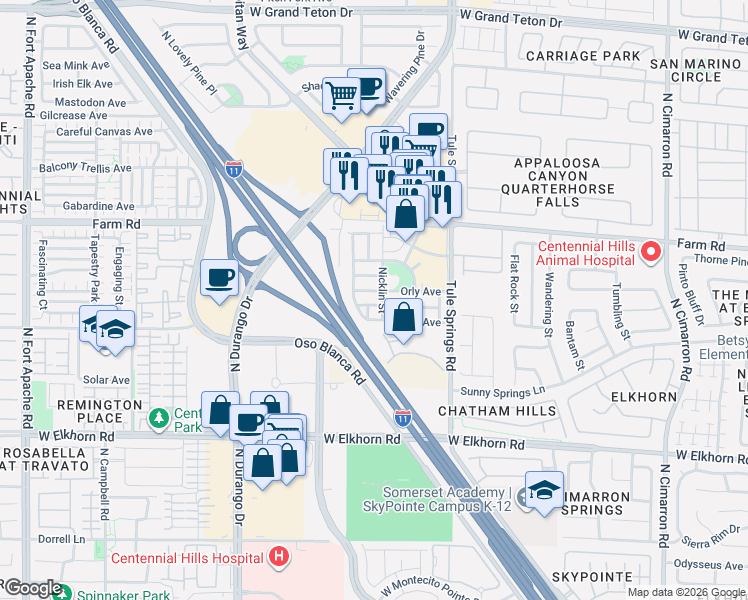 map of restaurants, bars, coffee shops, grocery stores, and more near 8508 Trudeau Avenue in Las Vegas