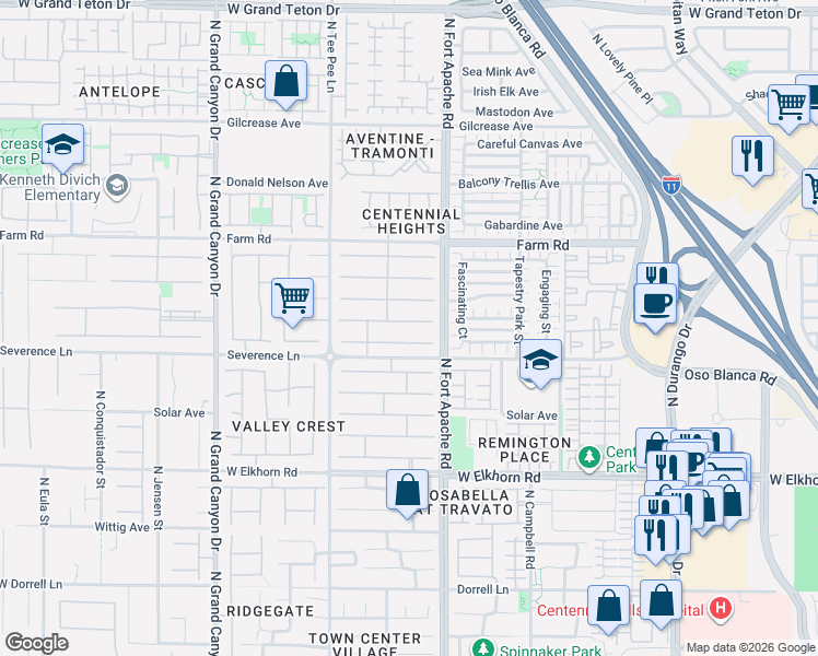 map of restaurants, bars, coffee shops, grocery stores, and more near 9349 Outer Banks Avenue in Las Vegas