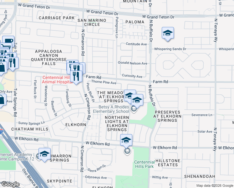 map of restaurants, bars, coffee shops, grocery stores, and more near 7732 Silver Mallard Avenue in Las Vegas