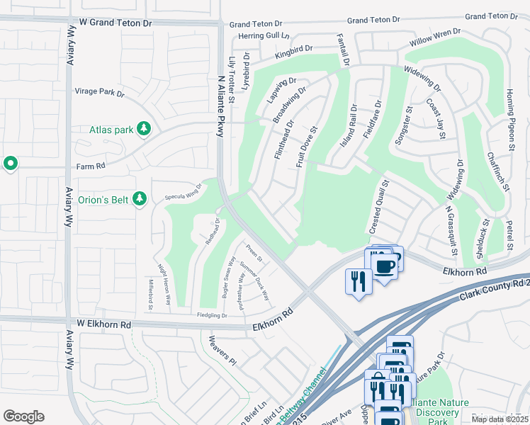 map of restaurants, bars, coffee shops, grocery stores, and more near 7517 North Lintwhite Street in North Las Vegas