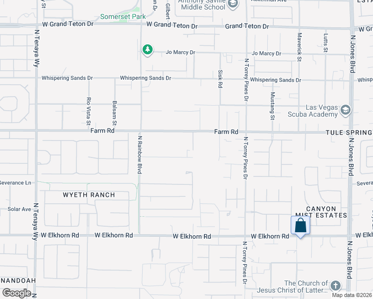 map of restaurants, bars, coffee shops, grocery stores, and more near 6600 Via Provenza Avenue in Las Vegas