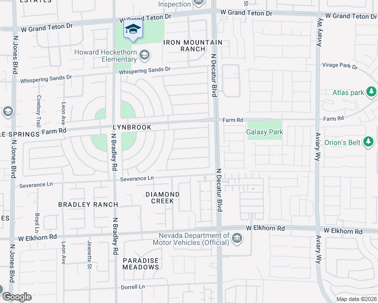 map of restaurants, bars, coffee shops, grocery stores, and more near 4917 Soaring Springs Avenue in Las Vegas