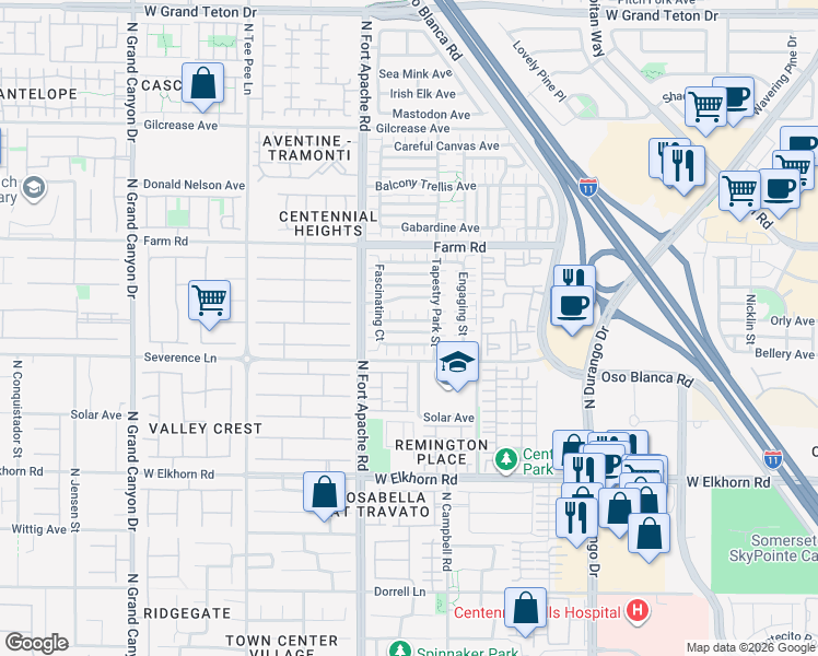 map of restaurants, bars, coffee shops, grocery stores, and more near 9116 Tantalizing Avenue in Las Vegas