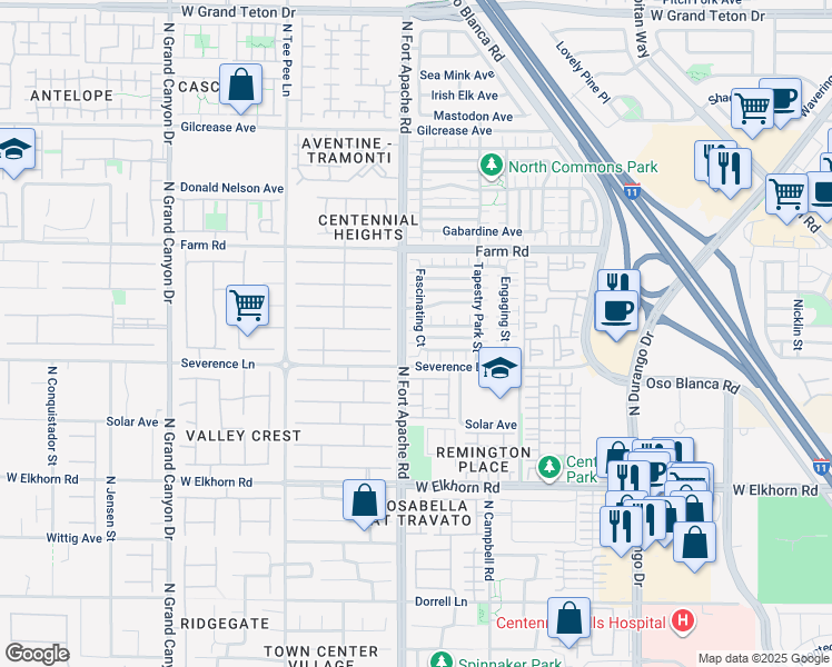 map of restaurants, bars, coffee shops, grocery stores, and more near 9157 Dimpled Court in Las Vegas